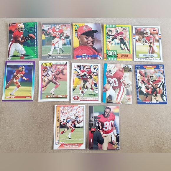 Lot Of 12 Jerry Rice Football Cards - Picture 1 of 1